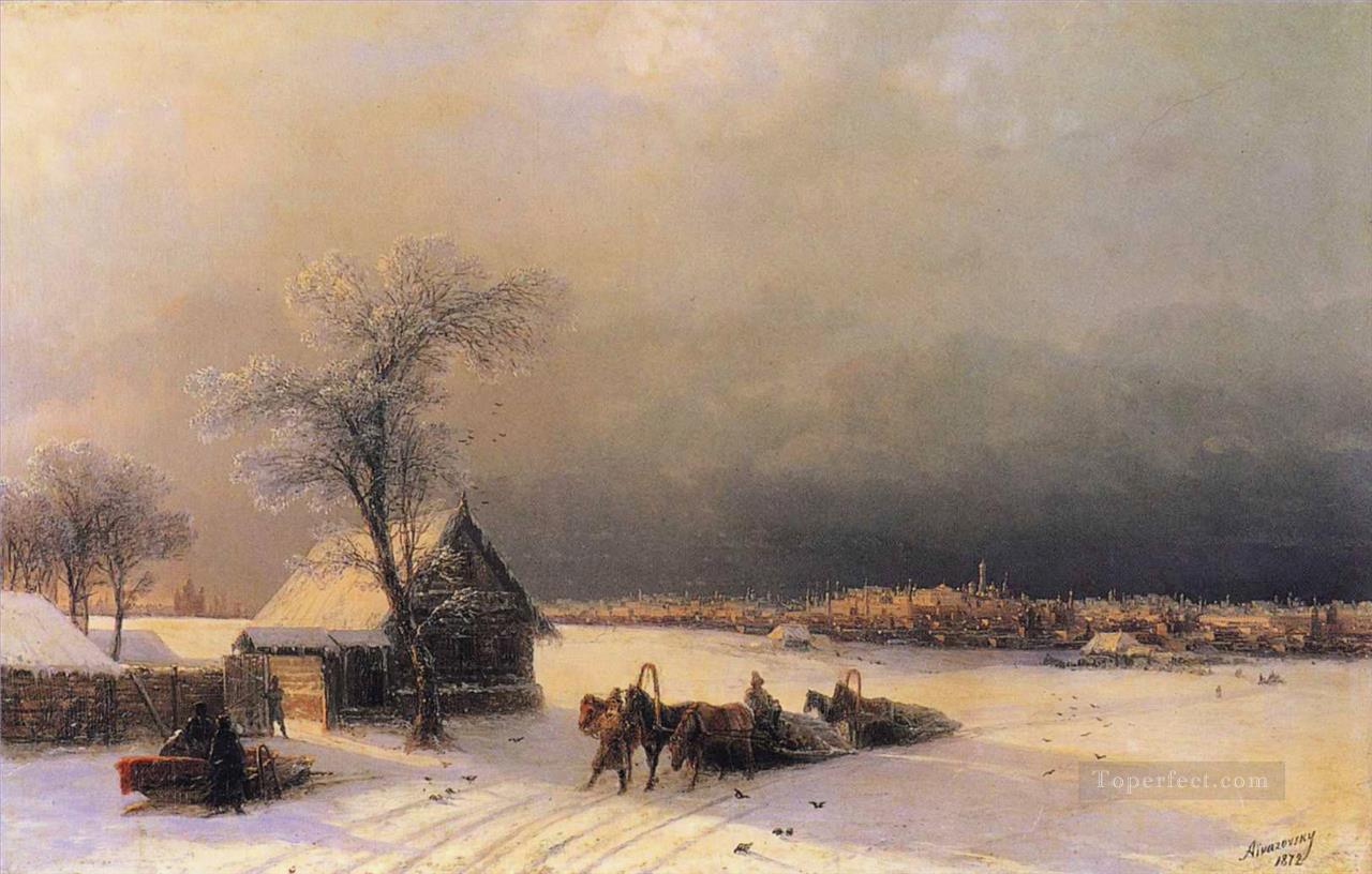 Moscú en invierno desde las colinas de gorriones Ivan Aivazovsky Pintura al óleo